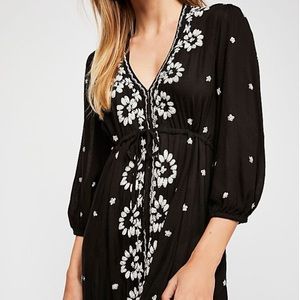 Free people Embroidered fable midi dress